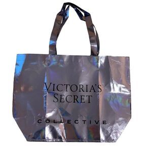 Victoria’s Secret Purple Holographic Iridescent Double Handle Tote Bag